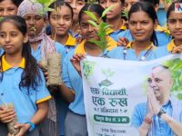 धनुषामा ‘एक विद्यार्थी एक रुख’ अभियान सुरु, २२ सामुदायिक विद्यालयका विद्यार्थीलाई विरुवा वितरण