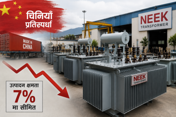 चिनियाँ प्रतिस्पर्धाले नेपाली ट्रान्सफर्मर उद्योग संकटमा, ‘निक’को उत्पादन क्षमता ७ प्रतिशतमा झर्‍यो