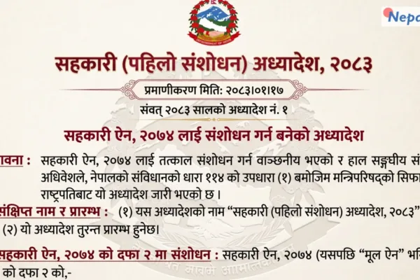 सहकारीको रकम नफर्काए सम्पत्ति जफत, खाता रोक्का र विदेश जान बन्देज
