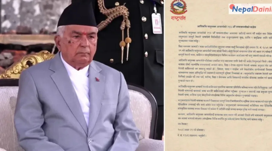 राष्ट्रपति पौडेलद्वारा भानुजयन्तीको शुभकामना, भानुभक्तको योगदान अतुलनीय