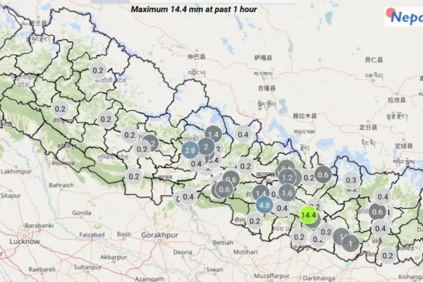 नेपालभर मनसुनको प्रभाव जारी, मकवानपुरगढीमा सर्वाधिक ११९.४ मिमि वर्षा