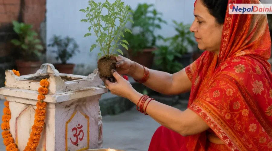 हरिशयनी एकादशी: आज तुलसीको बिरुवा मठमा सारिँदै, चतुर्मास व्रत पनि सुरु