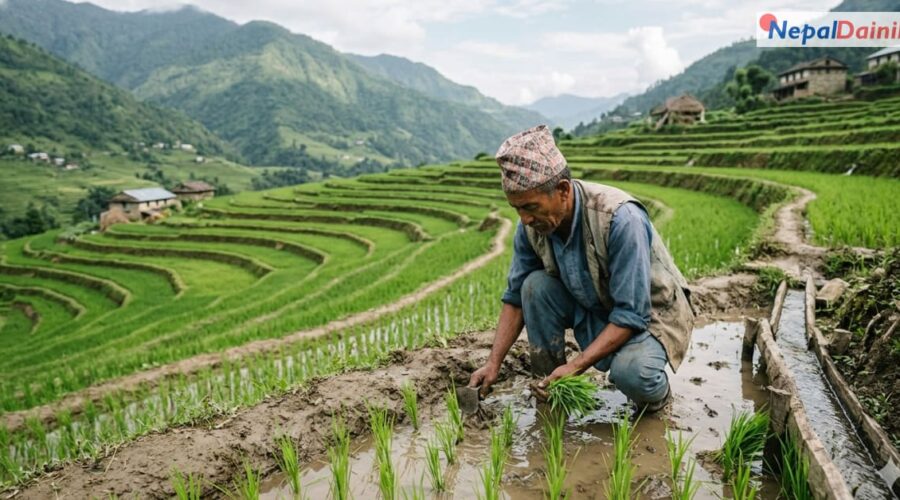 धान रोपाइँ गत वर्षभन्दा झण्डै १३ प्रतिशत पछाडि, मधेशमा सबैभन्दा कम प्रगति