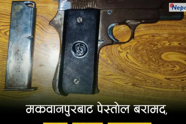 मकवानपुरमा घरभित्र लुकाइराखेको पेस्तोल बरामद