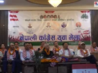नेपाली कांग्रेसका नेता डा.शशांक कोइरालाको भेलामा भाषण